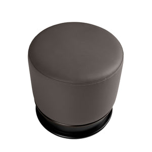 Dark gray eco-leather pouf