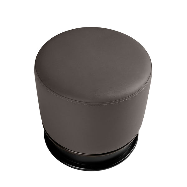 Dark gray eco-leather pouf