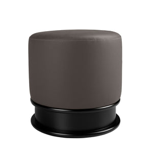 Dark gray eco-leather pouf
