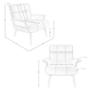 Black and walnut synthetic leather armchair