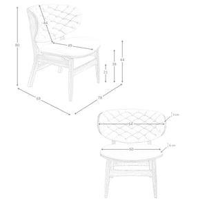 Walnut and sand leather armchair