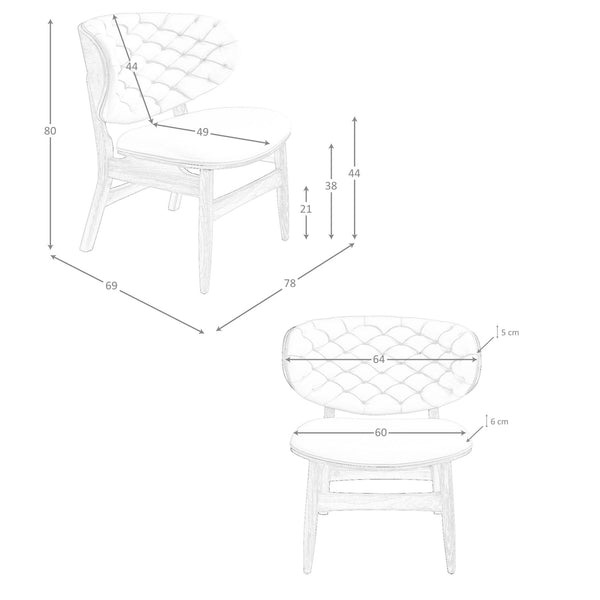 Walnut and sand leather armchair