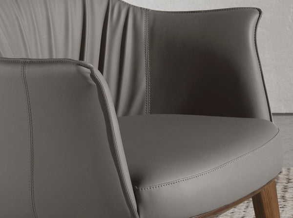Gray faux leather chair