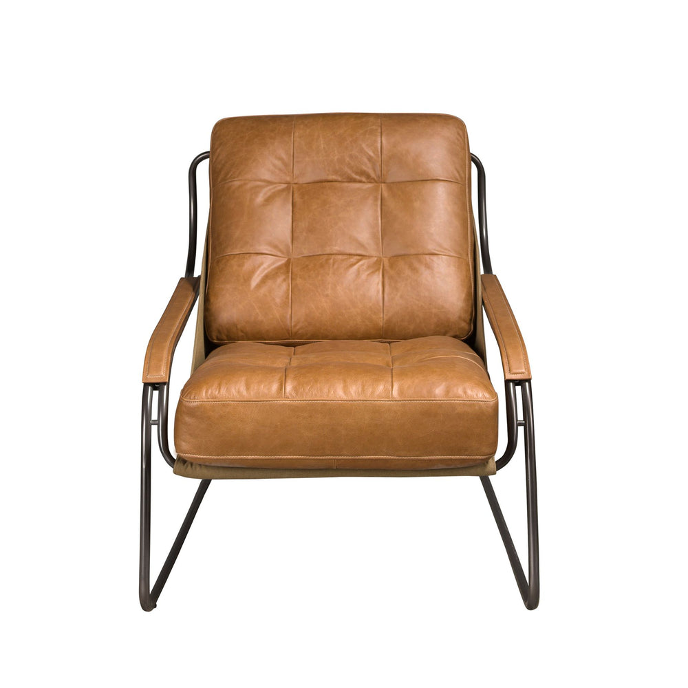 Brown leather armchair