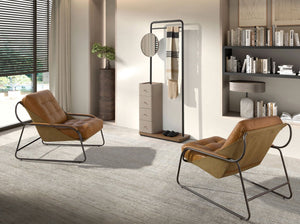 Brown leather armchair