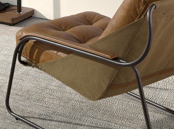 Brown leather armchair