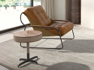 Brown leather armchair