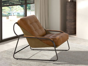 Brown leather armchair