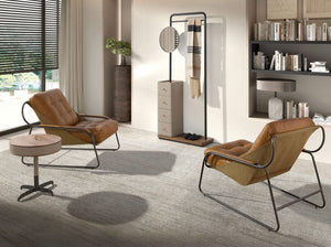Brown leather armchair