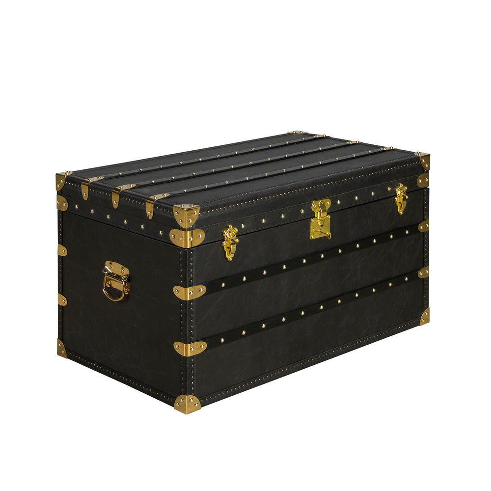 Black leather trunk