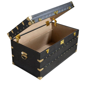 Black leather trunk