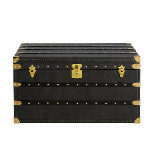 Black leather trunk