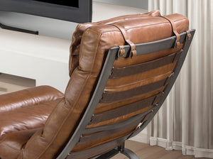 Dark brown leather armchair