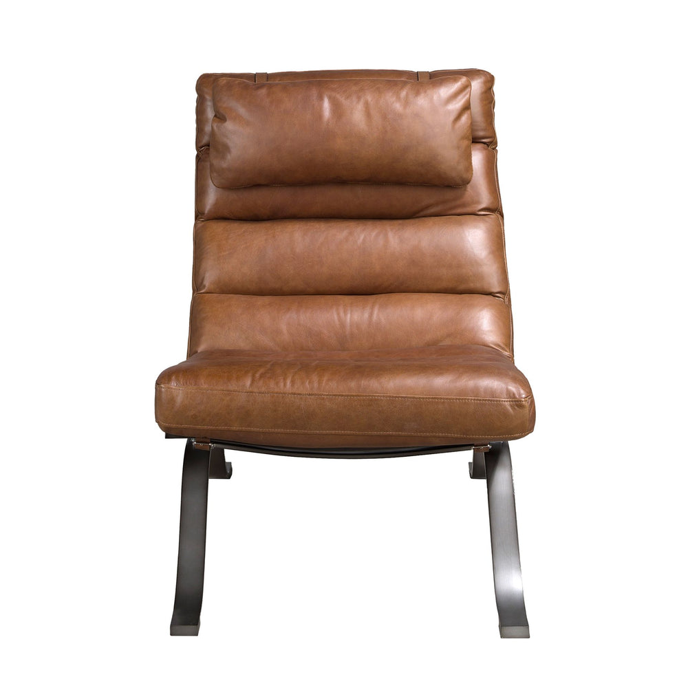 Dark brown leather armchair