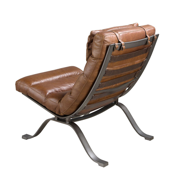 Dark brown leather armchair
