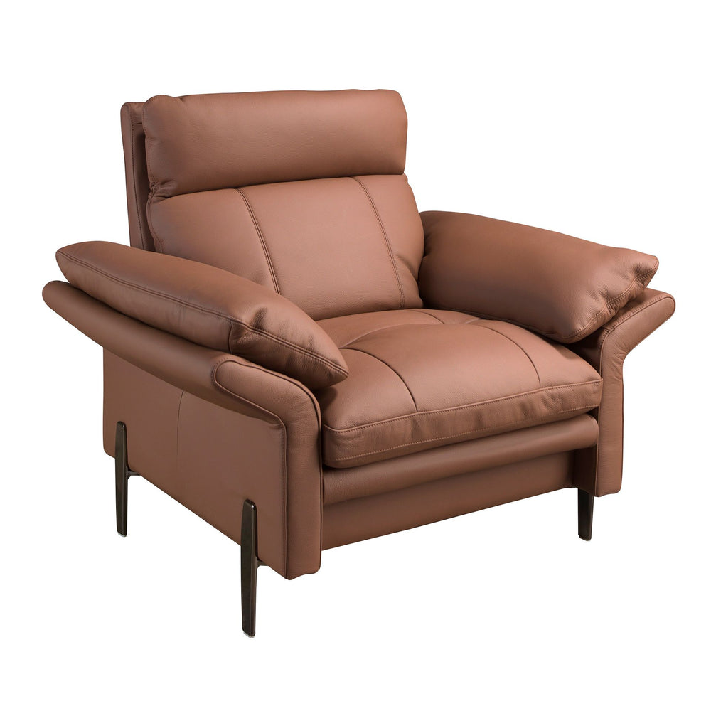 Brown leather armchair