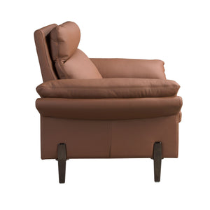 Brown leather armchair