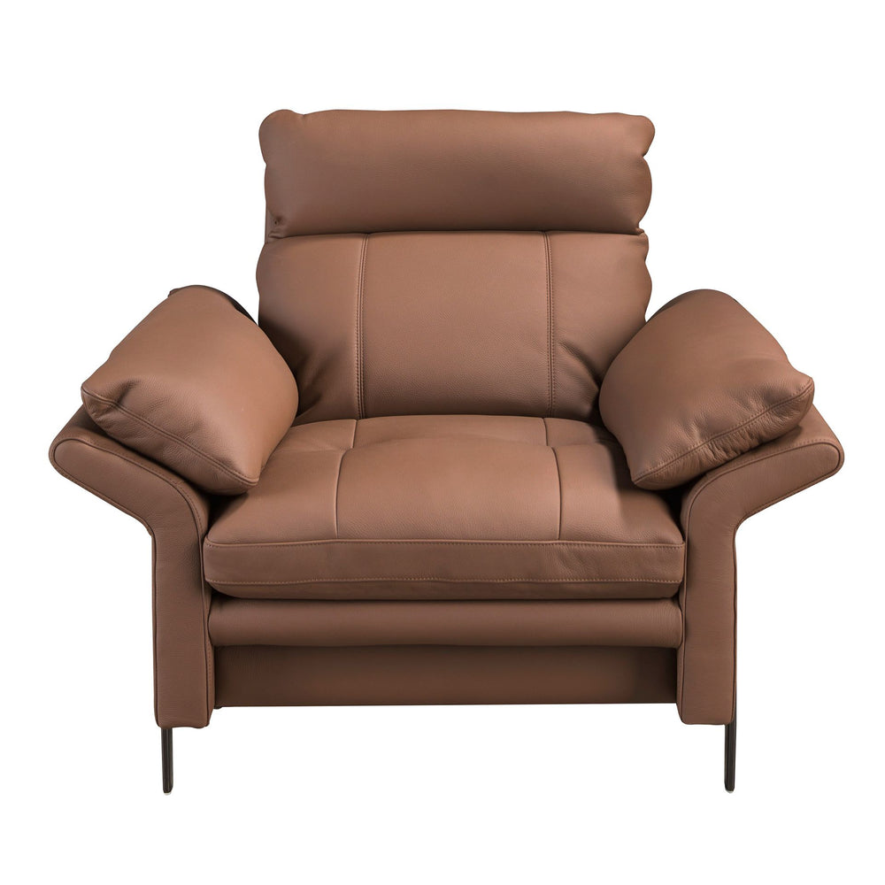 Brown leather armchair