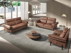 Brown leather armchair