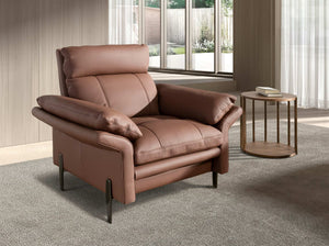 Brown leather armchair