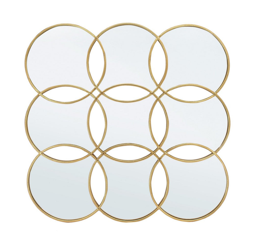 Square Wall Mirror 88.5x88.5 cm – Elegant Gold Decorative Mirror