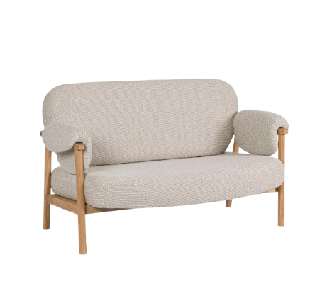 2-Seater Sofa Natural Upholstered L145