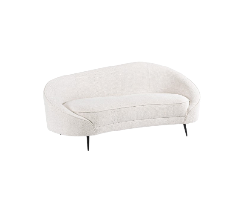 3-Seater Sofa White Upholstered L183