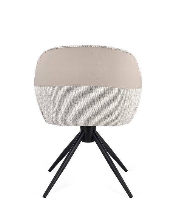 Swivel Dining Chair Beige Upholstered