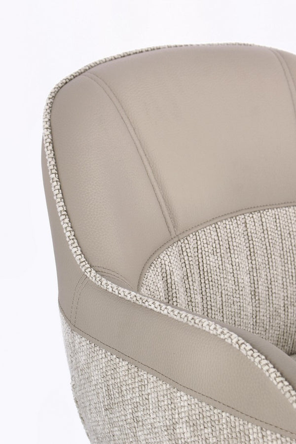 Swivel Dining Chair Beige Upholstered
