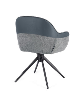 Swivel Dining Chair Grey Upholstered