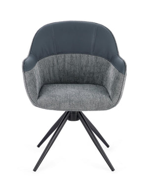 Swivel Dining Chair Grey Upholstered