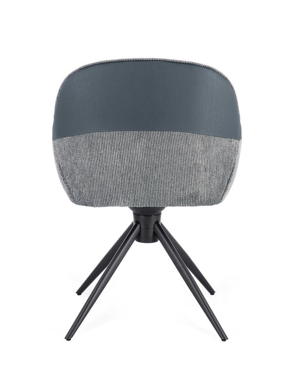 Swivel Dining Chair Grey Upholstered