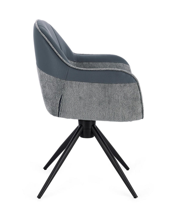 Swivel Dining Chair Grey Upholstered