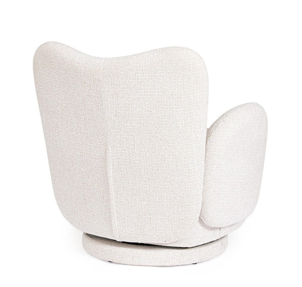 Swivel Armchair White Upholstered
