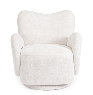 Swivel Armchair White Upholstered