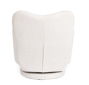 Swivel Armchair White Upholstered