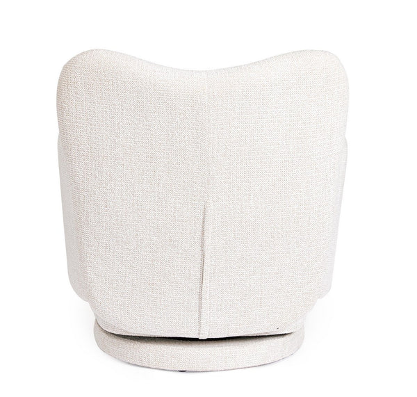 Swivel Armchair White Upholstered