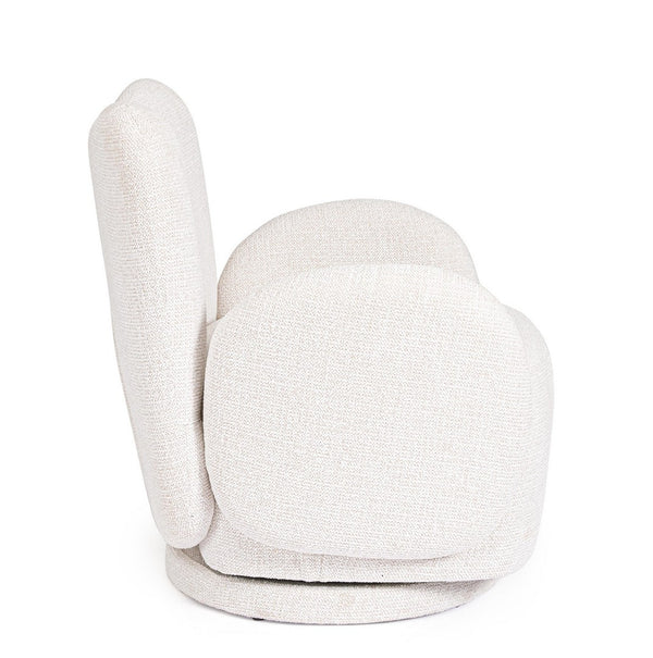 Swivel Armchair White Upholstered
