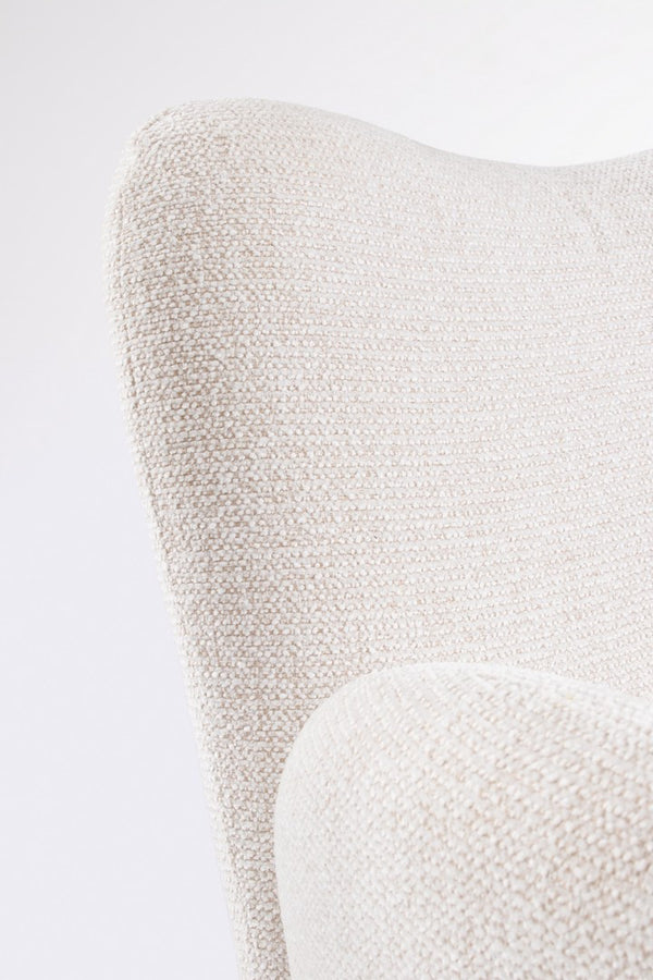 Swivel Armchair White Upholstered