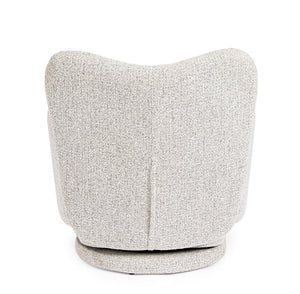 Swivel Armchair Light Grey Upholstered