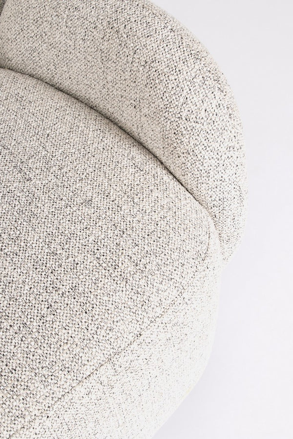Swivel Armchair Light Grey Upholstered
