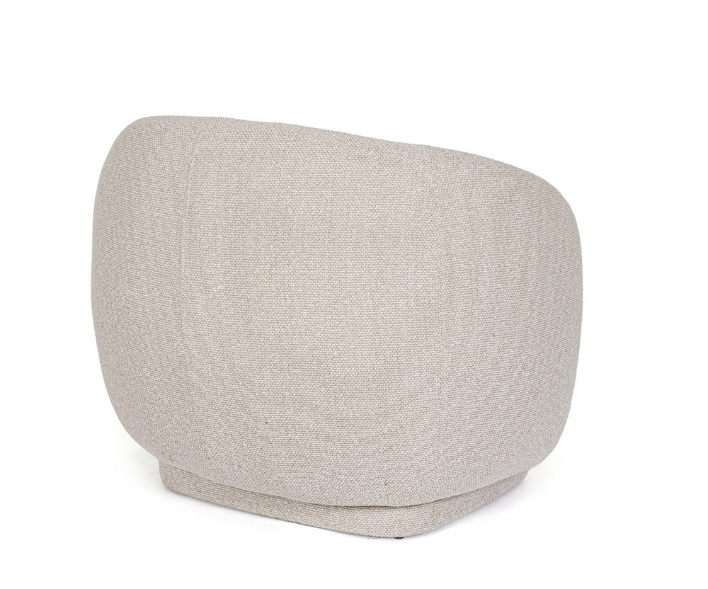 Swivel Armchair Natural Upholstered