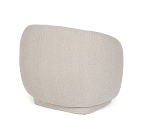 Swivel Armchair Natural Upholstered