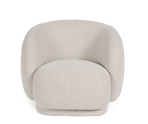 Swivel Armchair Natural Upholstered