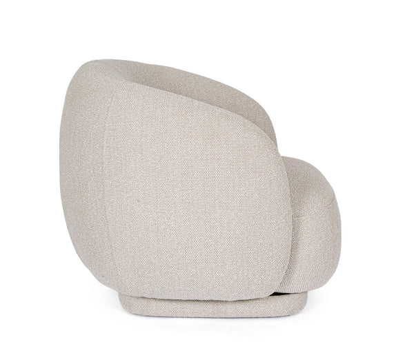 Swivel Armchair Natural Upholstered