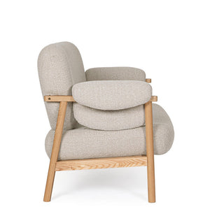 2-Seater Sofa Natural Upholstered L145