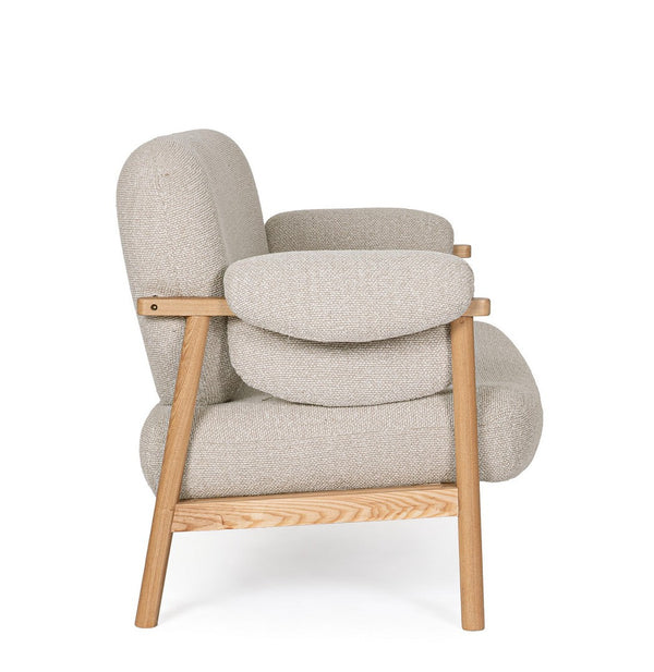 2-Seater Sofa Natural Upholstered L145
