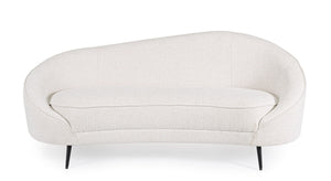 3-Seater Sofa White Upholstered L183