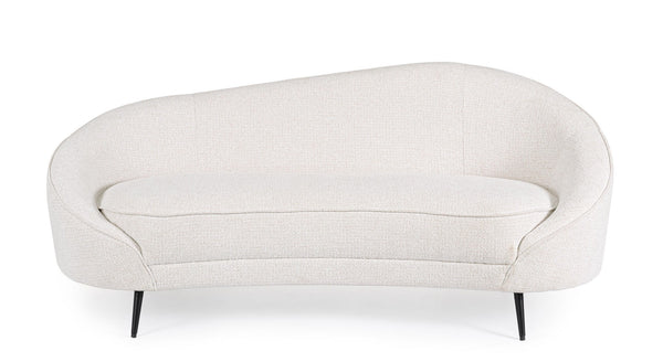 3-Seater Sofa White Upholstered L183