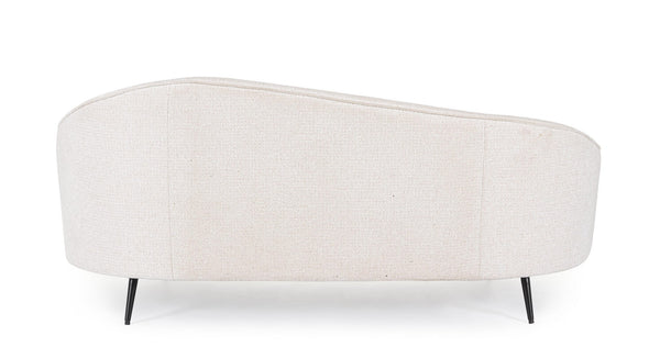 3-Seater Sofa White Upholstered L183